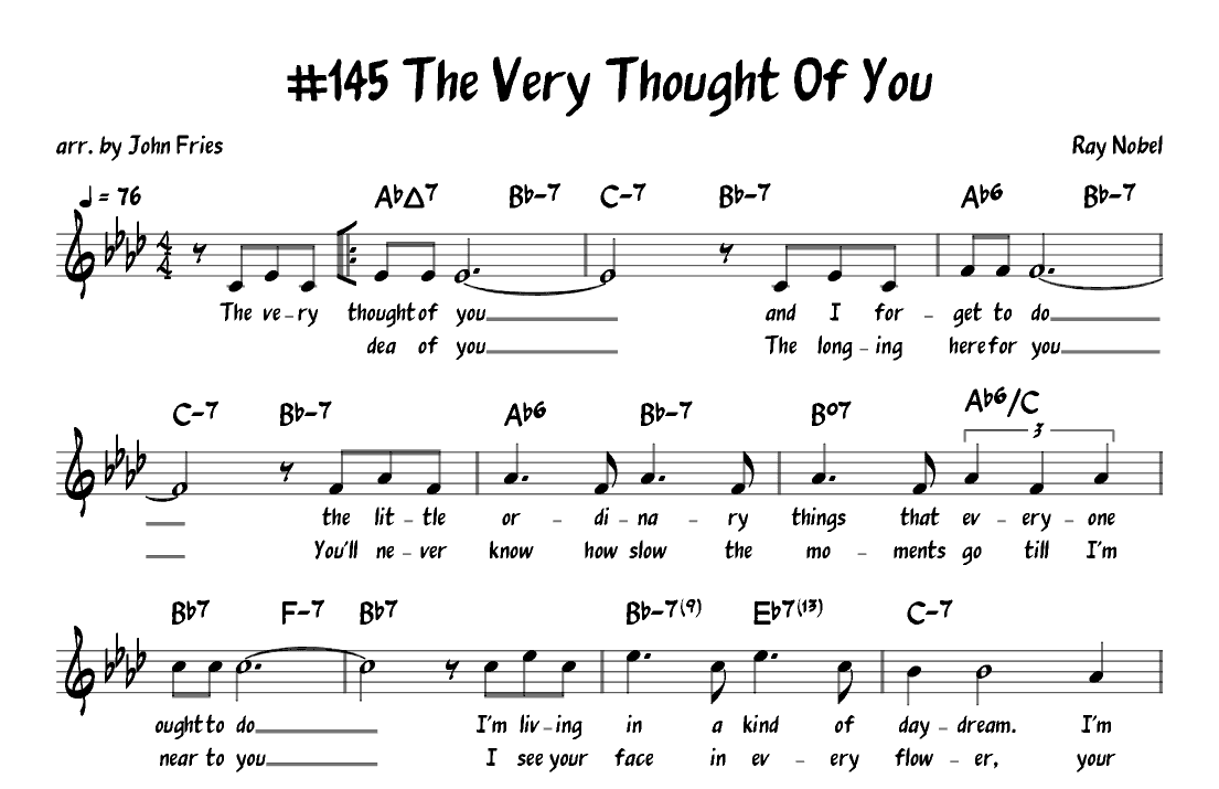 The Very Thought Of You (arr. John Fries)
