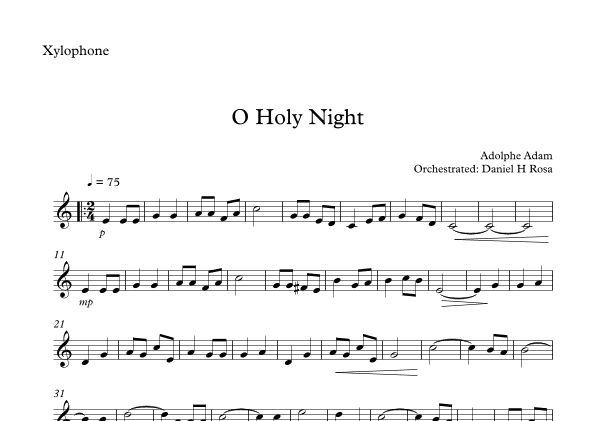 O Holy NIght - Christmas Carol - Xylophone (arr. Daniel H Rosa)