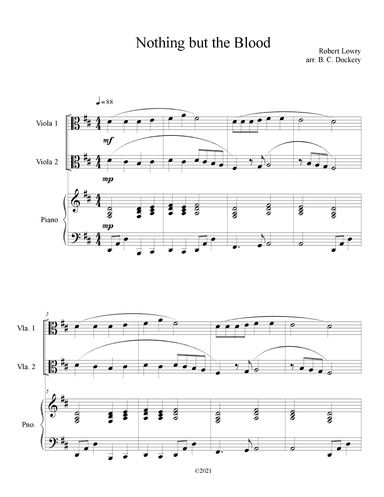 Nothing But the Blood (Viola Duet with Piano Accompaniment) (arr. B. C. Dockery)