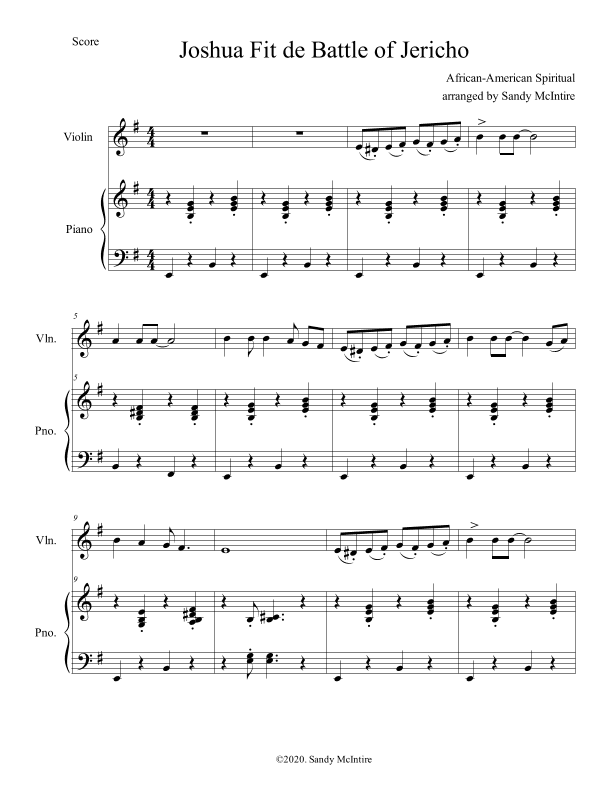 Joshua Fit de Battle of Jericho (arr. Sandy McIntire)