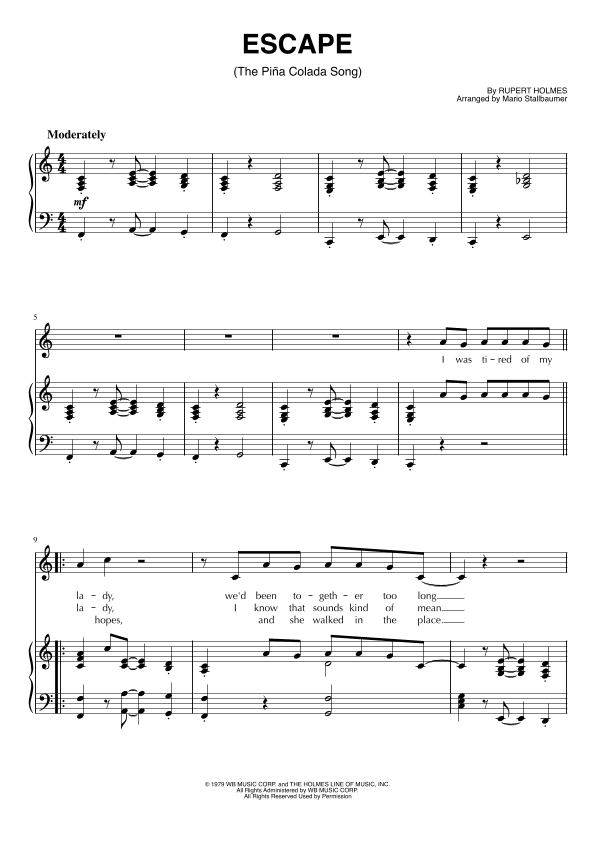 Escape (the Pina Colada Song) (arr. Mario Stallbaumer)