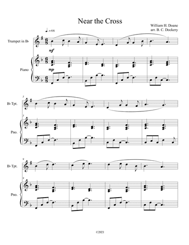Near the Cross (trumpet solo) with optional piano accompaniment (arr. B. C. Dockery)