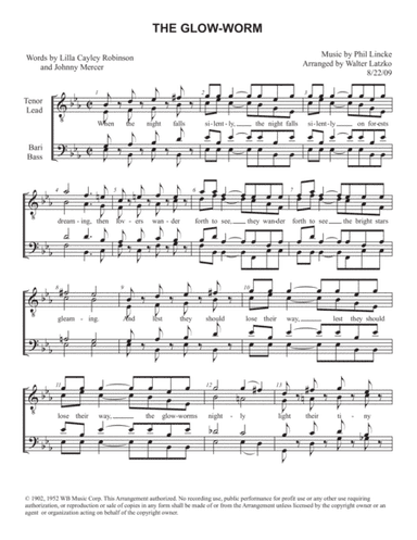 The Glow Worm (arr. Walter Latzko)