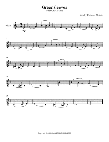 Greensleeves (arr. Dominic Meccia)