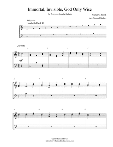Immortal, Invisible, God Only Wise - for 3-octave handbell choir (arr. Samuel Stokes)