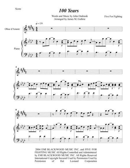 100 Years (arr. James M. Guthrie, ASCAP)