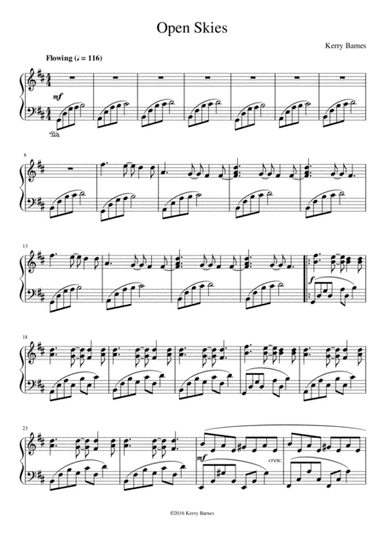 'Open Skies'  New Age Piano Solo in G Major