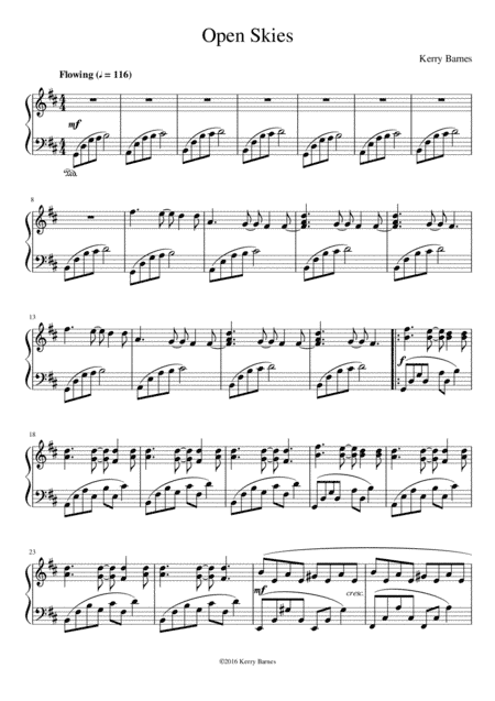 'Open Skies'  New Age Piano Solo in G Major