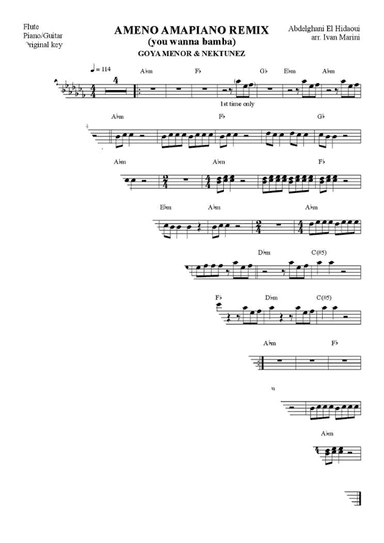 Ameno Amapiano Remix (you Wanna Bamba) (arr. Ivan Marini)