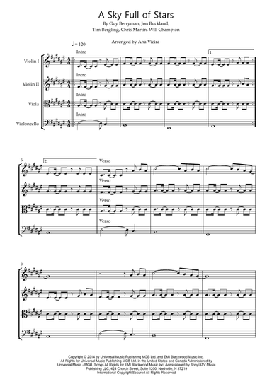 A Sky Full Of Stars (arr. Ana Vieira)