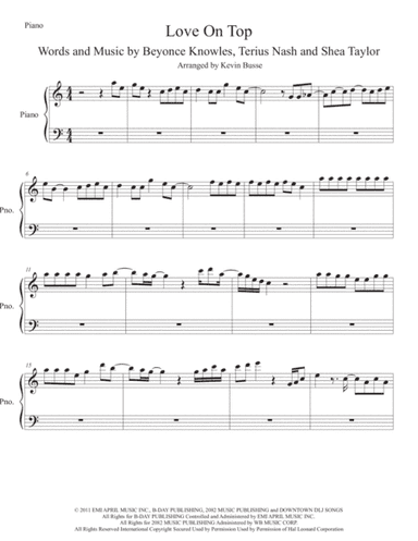 Love On Top (arr. Kevin Busse)