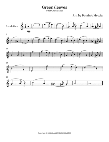 Greensleeves (arr. Dominic Meccia)