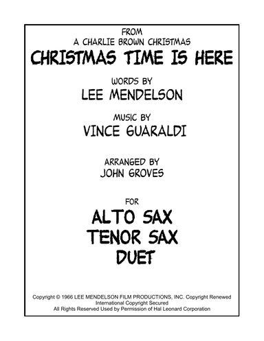 Christmas Time Is Here (arr. John Groves)