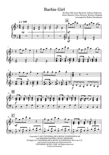 Barbie Girl (arr. Robert Steadman)