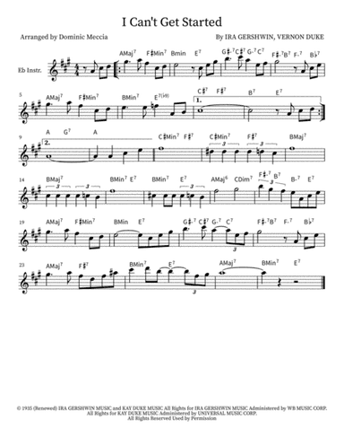I Can't Get Started (arr. Dominic Meccia)