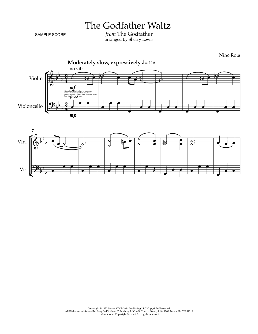 The Godfather Waltz (arr. Sherry Lewis)