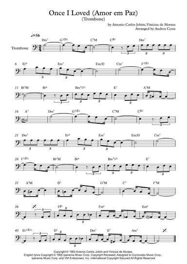Once I Loved (amor Em Paz) (love In Peace) (arr. Andrea Costa)