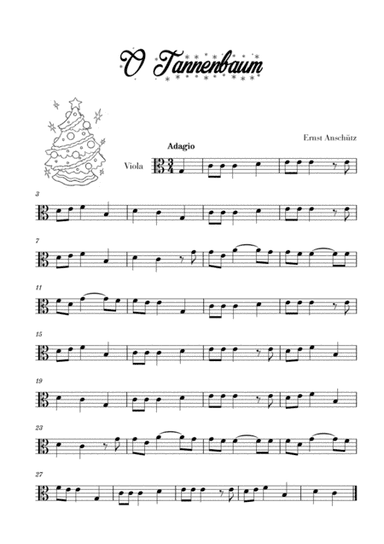O Tannenbaum (for Viola) (arr. Cadenza Editions)