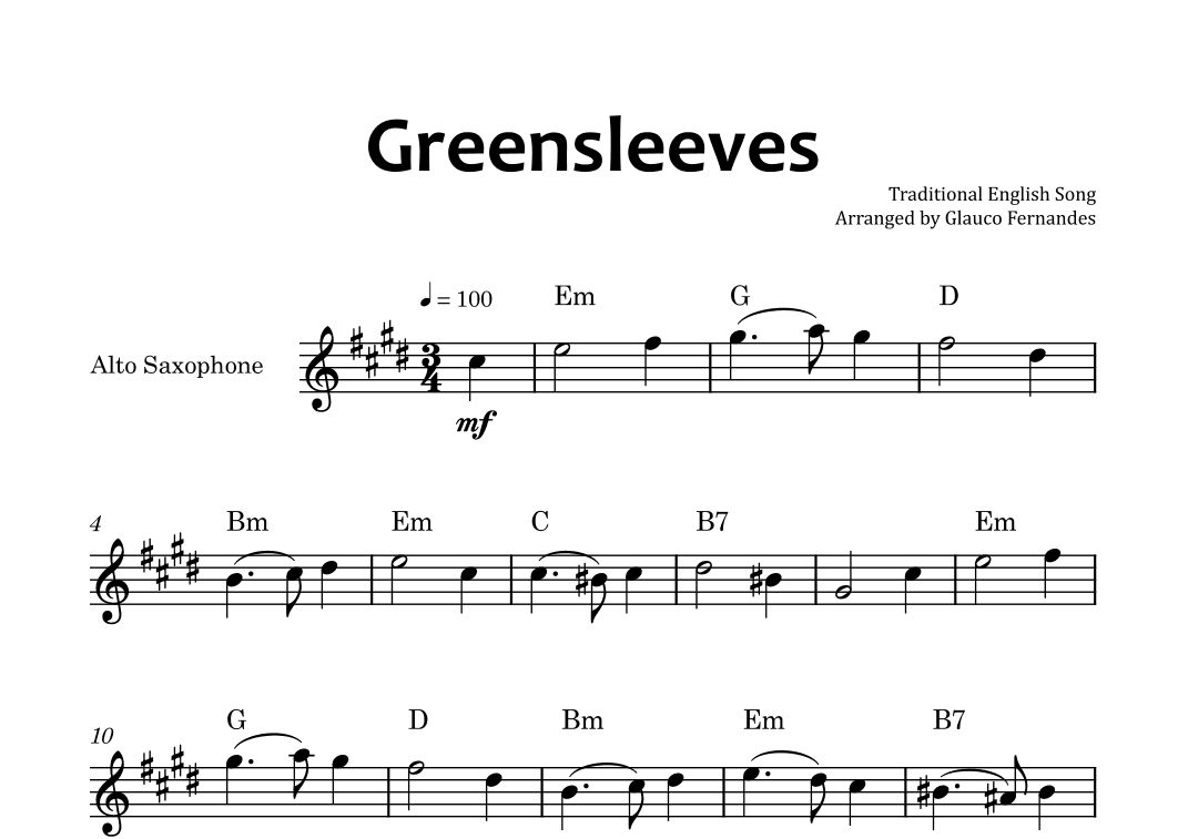 Greensleeves (arr. Glauco Fernandes)