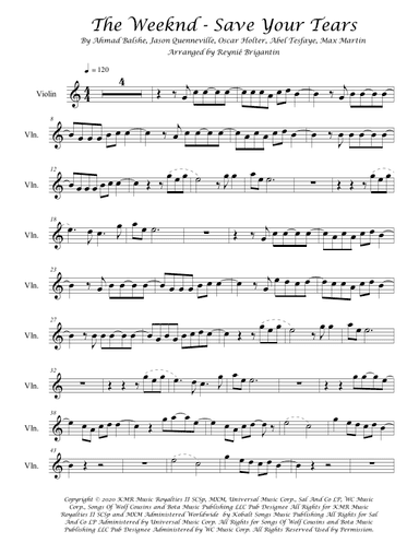 Save Your Tears (arr. Reyniê Brigantin)