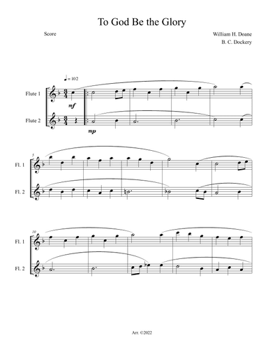 To God Be the Glory (Flute Duet) (arr. B. C. Dockery)