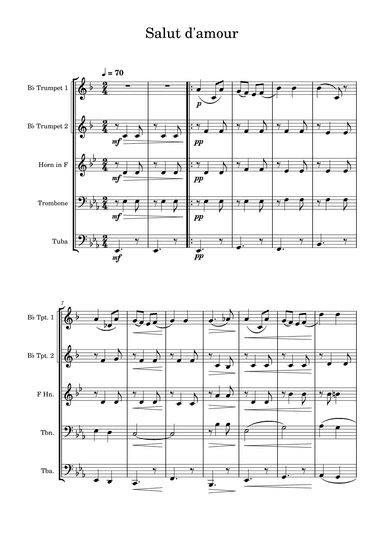 Salut D'amour - Edward Elgar - Brass Quintet (arr. Edward Fall)