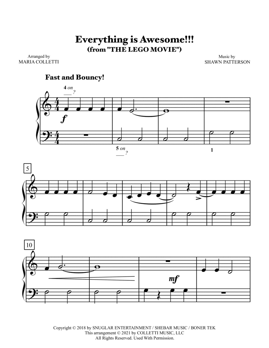Everything Is Awesome (awesome Remixx!!!) (arr. Maria Colletti)