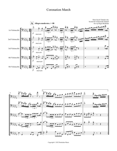 Coronation March (Db) (Violincello Quintet) (arr. Regis Bookshar)