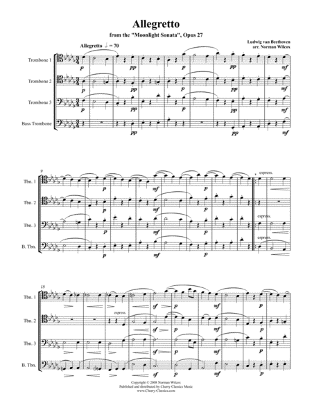 Allegretto from the Moonlight Sonata (arr. Wilcox, Norman)