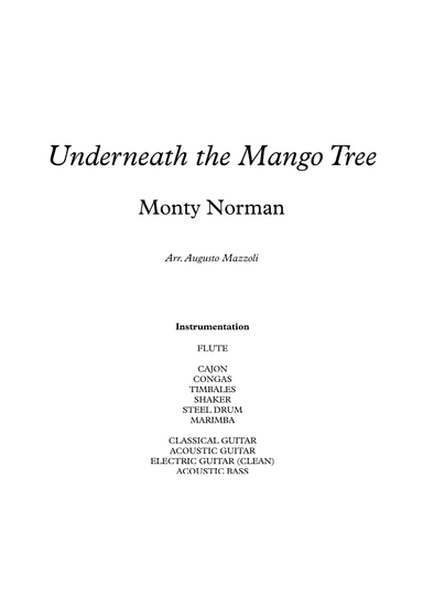 Underneath The Mango Tree (arr. Augusto Mazzoli)