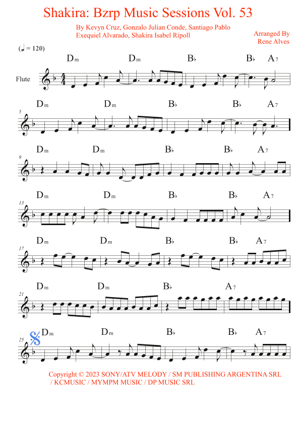 Shakira: Bzrp Music Sessions Vol. 53 (arr. Rene Alves)