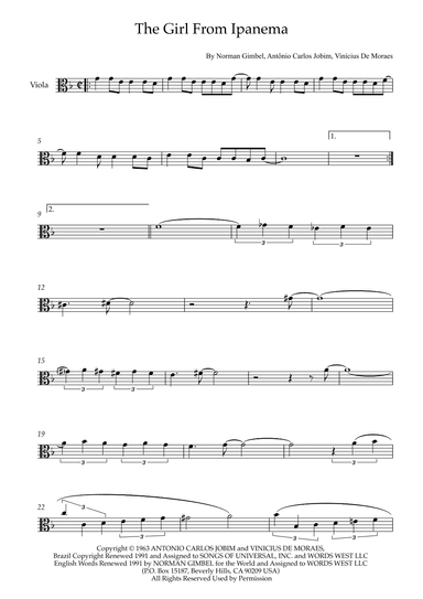 The Girl From Ipanema (garôta De Ipanema) (arr. Karen Gueiros)