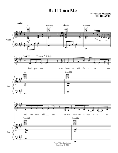 Be It Unto Me