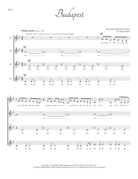 Budapest (arr. Julie Gaulke)