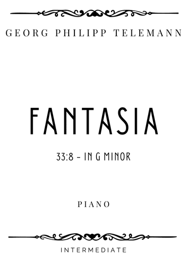 Telemann - Fantasia in G minor (TWV 33:8) - Intermediate (arr. Piacere Music Sheets)