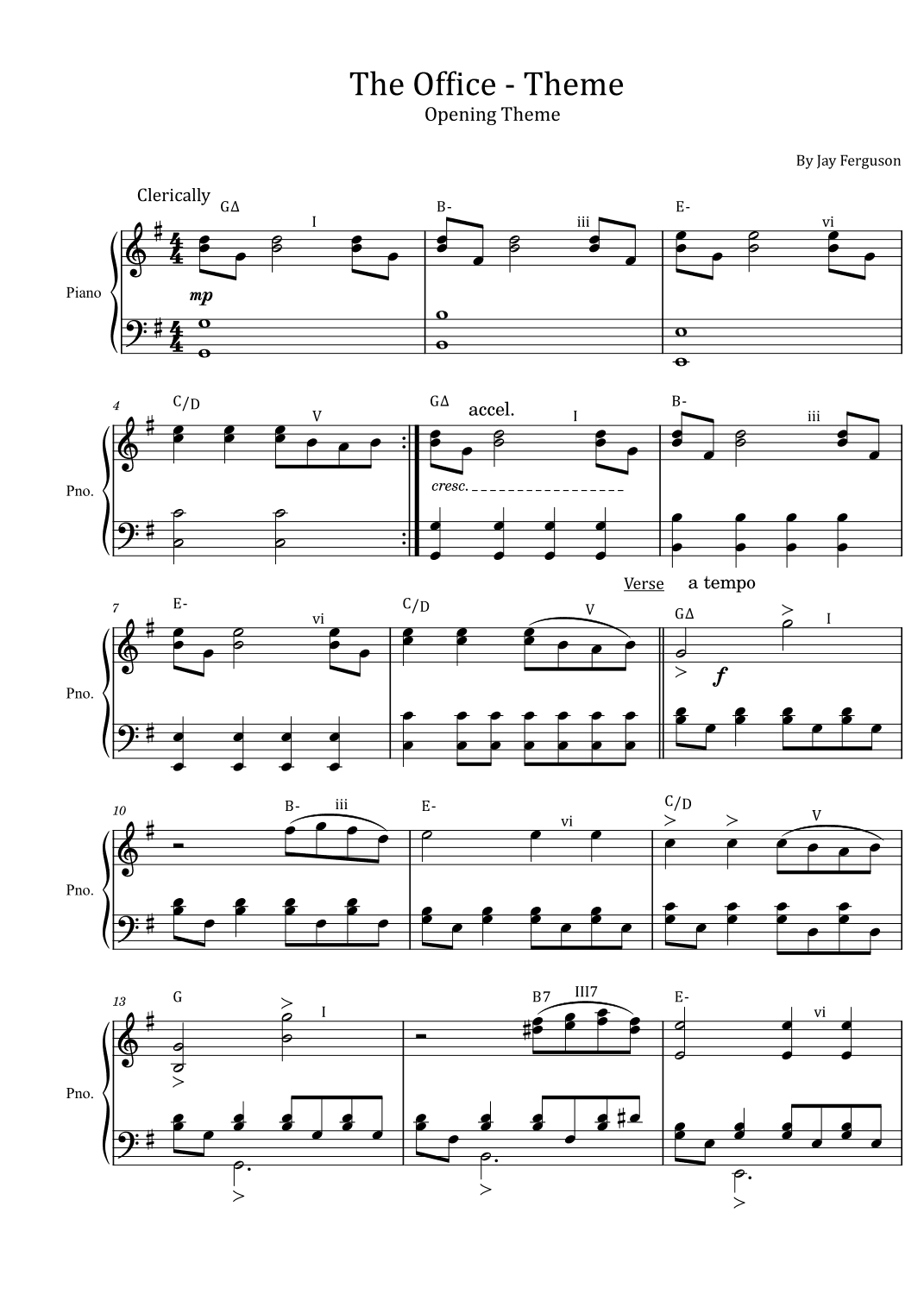 The Office - Theme (arr. poon)
