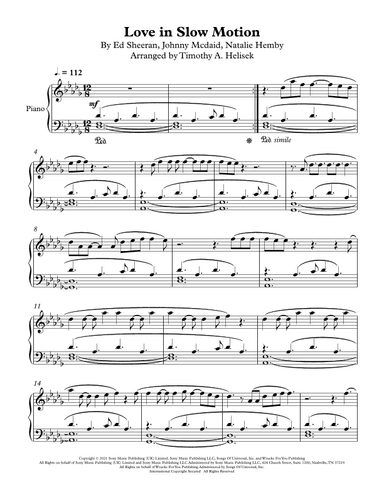 Love In Slow Motion (arr. Timothy A. Helisek)