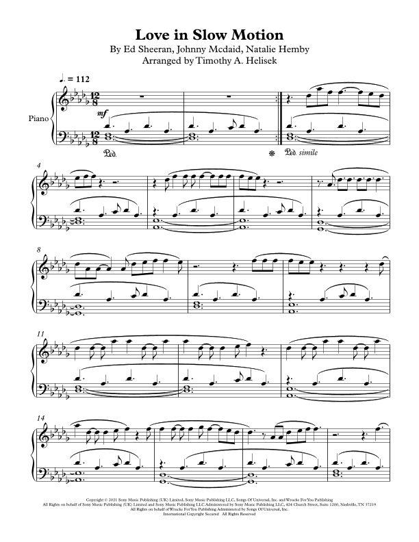 Love In Slow Motion (arr. Timothy A. Helisek)