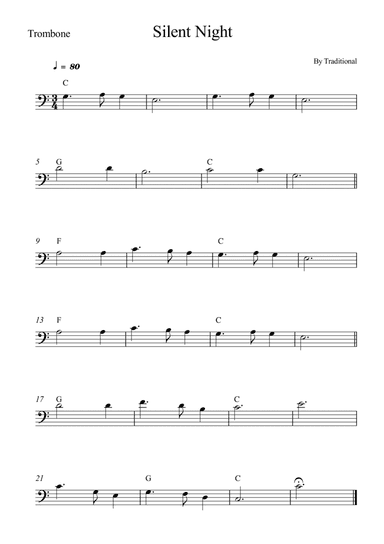 Silent Night - Trombone (arr. Wesley S. SIlva)