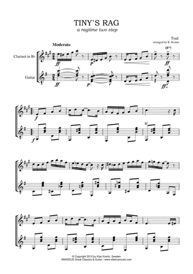 Tiny's Rag for clarinet in Bb and guitar (arr. Amadeus Music)