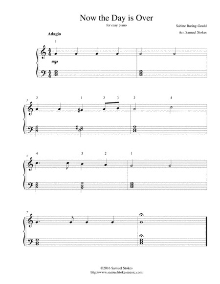Now the Day is Over - for easy piano (arr. Samuel Stokes)