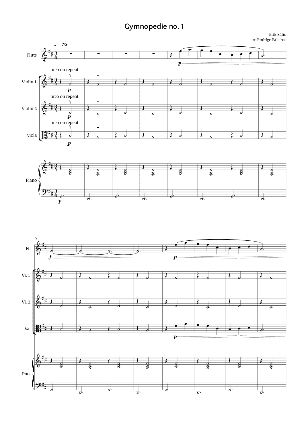 Gymnopédie no. 1 (arr. Rodrigo Faleiros)