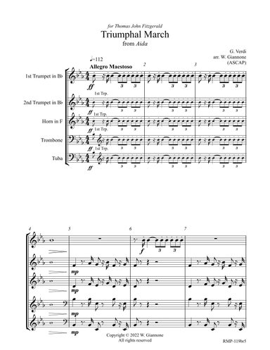 Verdi - Triumphal March from Aida (for Brass Quintet) (arr. William Giannone)