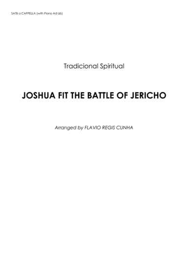 Joshua fit The Battle Of Jericho SATB a cappella with piano accompaniment (arr. Flávio Régis Cunha)
