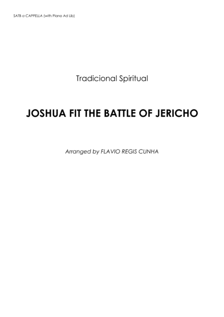 Joshua fit The Battle Of Jericho SATB a cappella with piano accompaniment (arr. Flávio Régis Cunha)