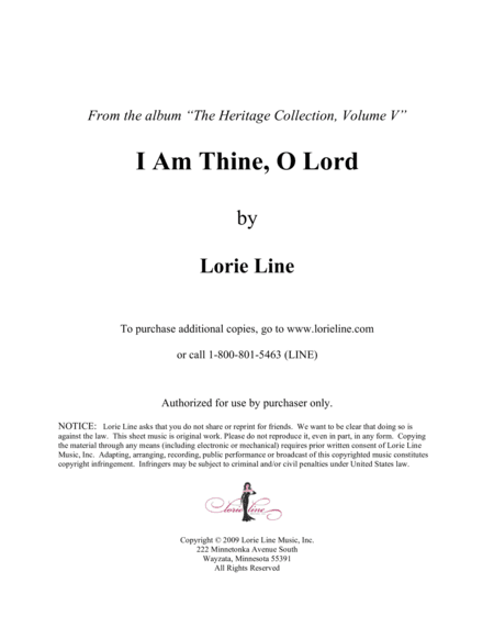 I Am Thine, O Lord (arr. Lorie Line)