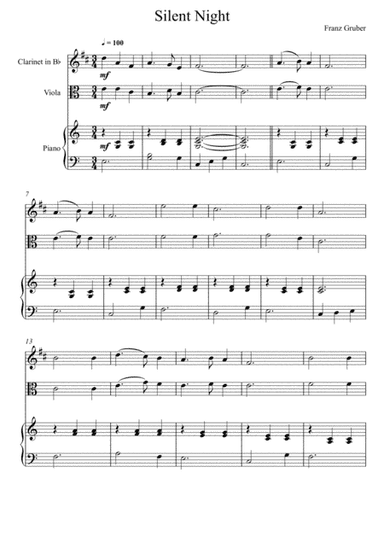Franz Gruber - Silent Night (Clarinet and Viola Duet) (arr. André Laitano)