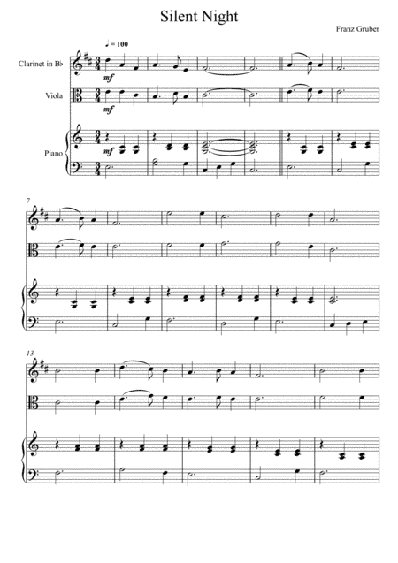 Franz Gruber - Silent Night (Clarinet and Viola Duet) (arr. André Laitano)