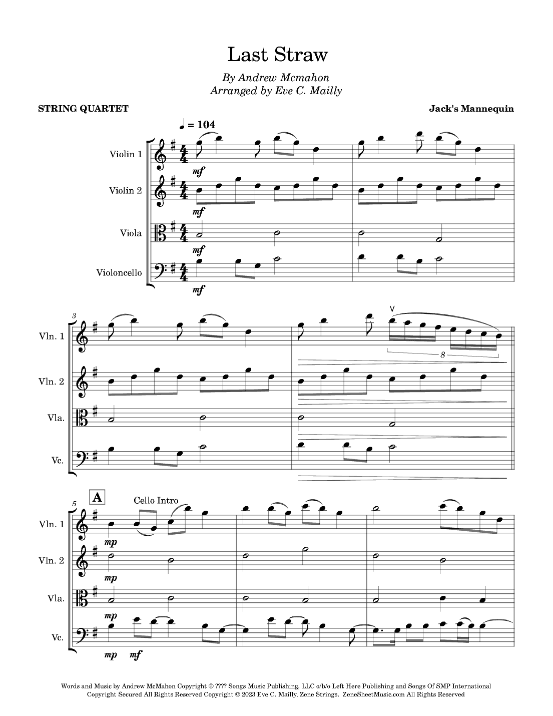 Last Straw (arr. Eve C. Mailly - Zene Strings)