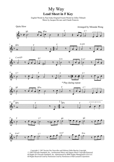 My Way (arr. Miranda Wong)